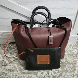 Coach 1941 Rogue Bordeaux Gloved Tanned Leather Tote Shoulder Bag